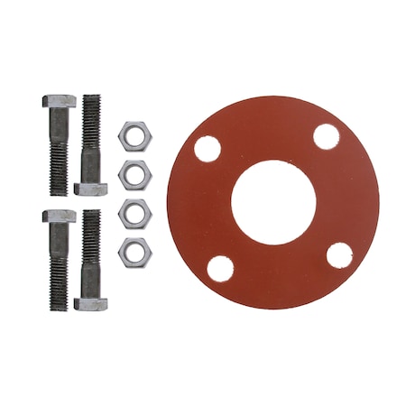 Jones Stephens 2in. Red Rubber Full Face Gasket Kit, 5/8in. x 2-3/4in. Bolt Size G51102